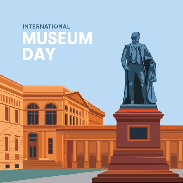 Internationaler Tag der Museen Vektor-Logo Illustration Social-Media-Poster oder Banner auf weißem Hintergrund
