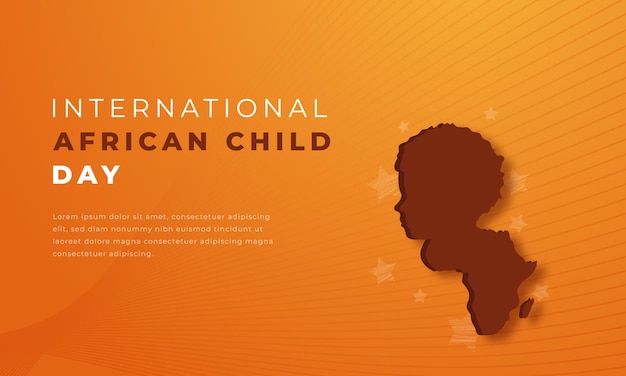 Internationaler tag des afrikanischen kindes papierschnitt vektordesign illustration für hintergrund poster banner