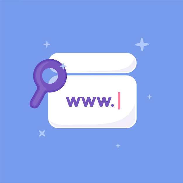 Internationaler Tag des Internets, Vektorgrafik-Browser, Webfenster, flache Designsuche