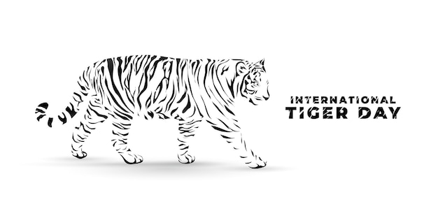Vektor internationaler tag des tigers am 29. juli