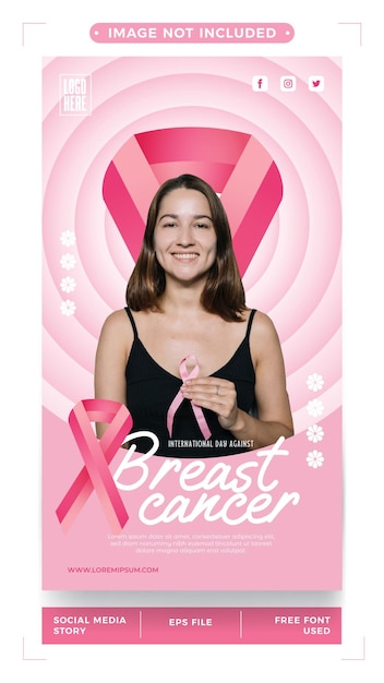 Internationaler tag gegen brustkrebs social-media-story-vorlage