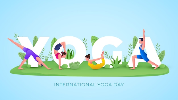 Internationaler yoga-tag 21. juni feiern des welt-yoga-tages