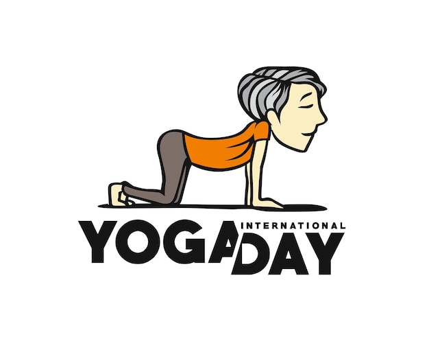 Internationaler Yoga-Tag 21. Juni Vektorillustration
