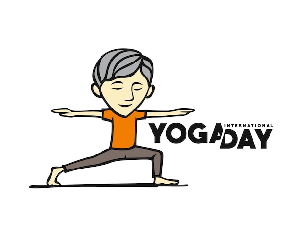 Internationaler yoga-tag junger mann meditiert charakter-vektor-illustration