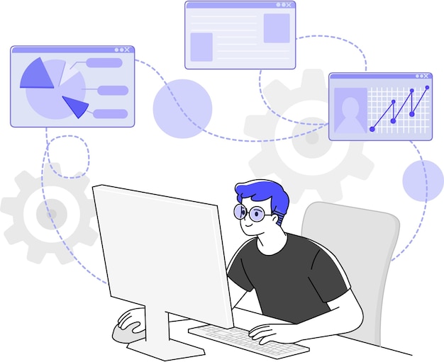 Internet-Geschäftslinie Kunstvektor