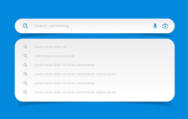 Internet-Suchleiste Suchmaschine für ux ui mobile App Suchknopf Elemente und Navigationsleiste