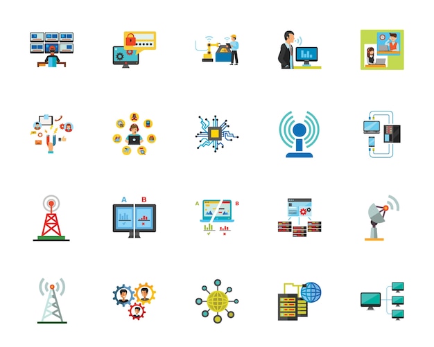 Internet-Technologie-Icon-Set