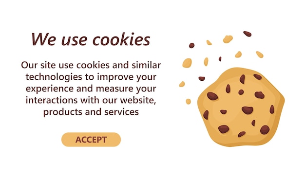 Internet-web-popup für cookie-richtlinienbenachrichtigung. diese website verwendet cookies