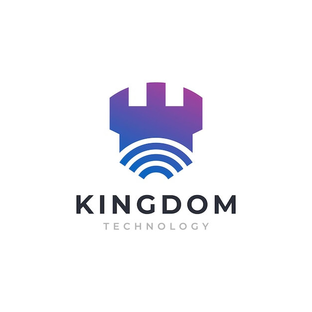 Internet wireless mit schloss-logo-technologie-konzept