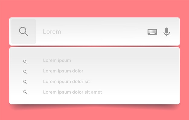 Internetbrowser-Suchmaschine, Suchleiste für UI-Mobile-App-Suchadresse und Navigationsleiste