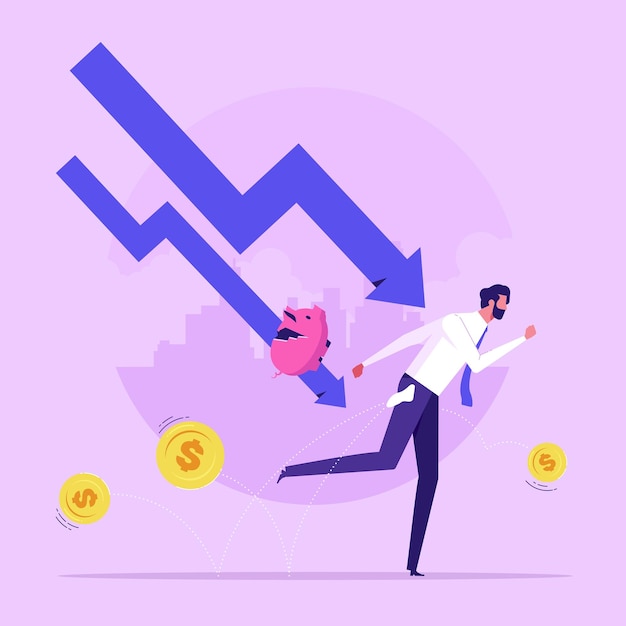 Investitionskrise Aktienmarkt nach unten Die Volatilität der Finanzinvestitionen