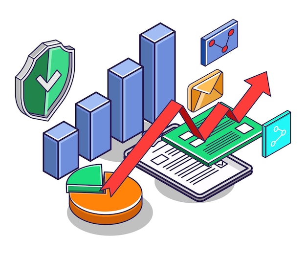 Investment business analyse daten illustrationskonzept