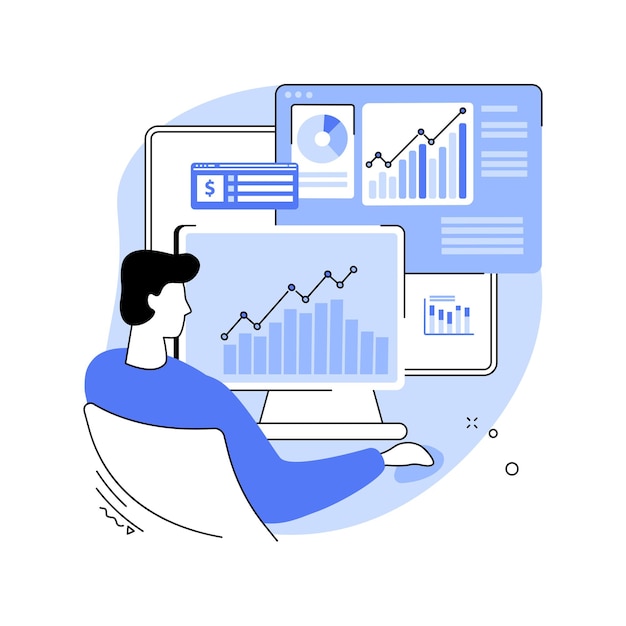 Investmentanalyst isolierte Cartoon-Vektorillustrationen
