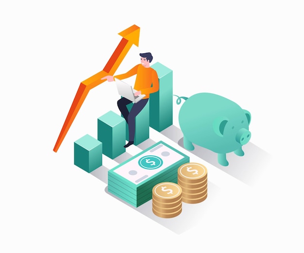 Investor sitzt im Sparschwein
