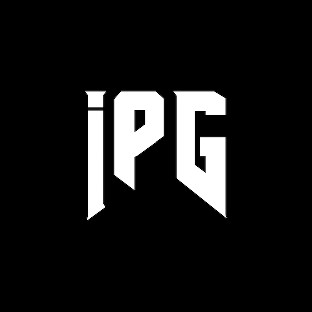 IPG-Letter-Logo-Design für ein Technologie-Unternehmen: Schwarz-Weiß-Farbkombination, IPG-Vektor-IPG-Design, Ikonen, Alphabet, Typografie und Logo-Design.