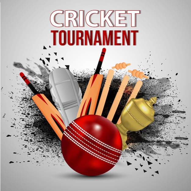 Ipl Cricket Match Konzept mit Goldtrophäe