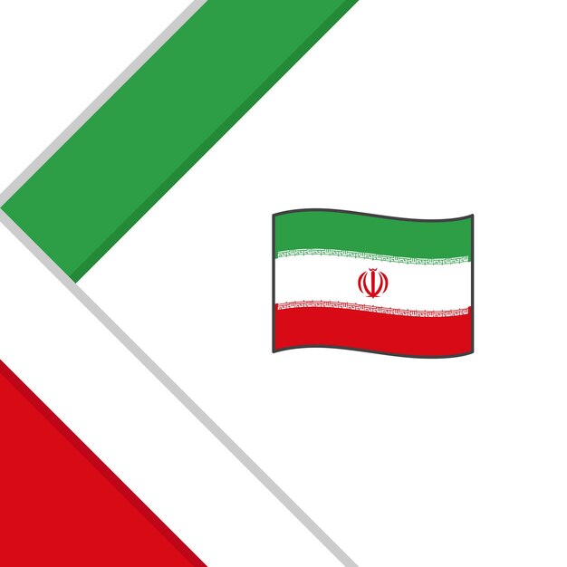 Vektor iran-flagge, abstrakter hintergrund, design-vorlage, iran-unabhängigkeitstag-banner, social-media-beitrag, iran-illustration