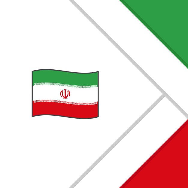 Iran-flagge, abstrakter hintergrund, design-vorlage, iran-unabhängigkeitstag-banner, social-media-post, iran-cartoon