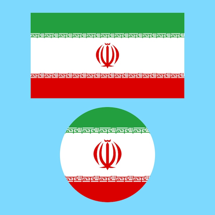 Vektor iran landesflagge vektor in quadratischer und kreisförmiger form