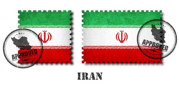 Iran oder iranische flagge muster briefmarke