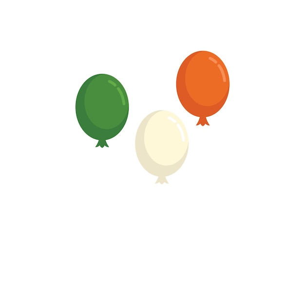 Irland-ballons-symbol flacher vektor grüner irischer ballon glücksballons isoliert