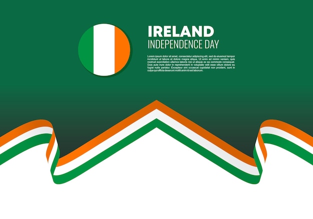 Irland-unabhängigkeitstag-hintergrundfahnenplakat für nationale feier