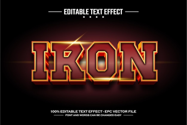 Iron 3D bearbeitbare Texteffektvorlage