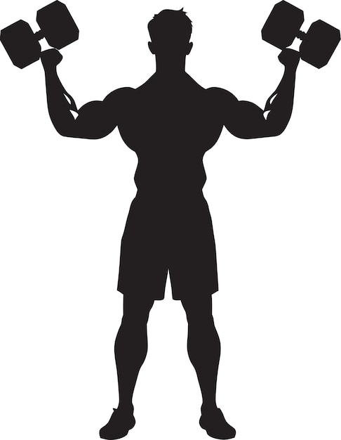 Vektor iron grip dumbbell man vector emblem fitness fusion schwarz dumbbell logo