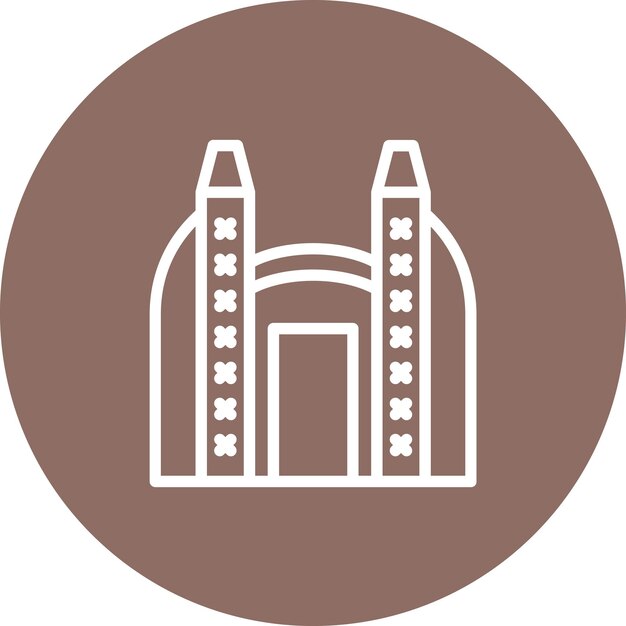 Ishtar gate vektor-ikonen-illustration des ikonensets der alten zivilisation