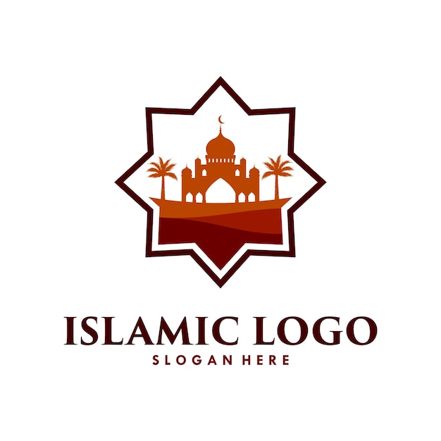 Islamisch mit moschee-logo-vorlage