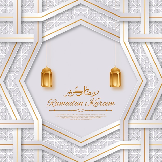 Vektor islamische grußkarte des ramadan kareem