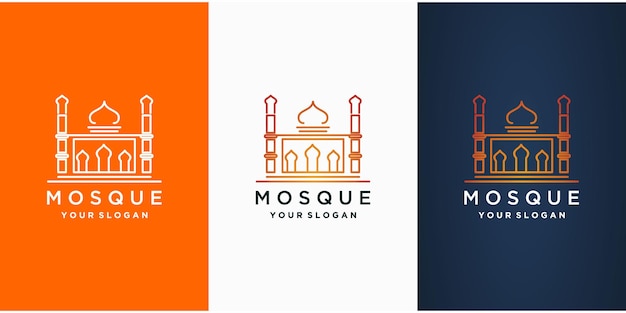 Islamische logosammlung mit moschee.