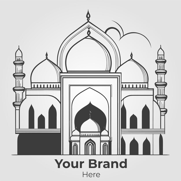 Islamische moschee logo design berufsmarke