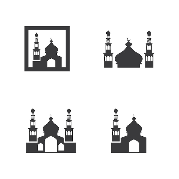 Islamische moschee logo design vektor vorlage illustration