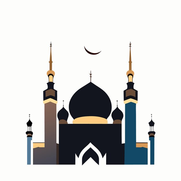 Vektor islamische moschee silhouette vektor modernes symboldesign