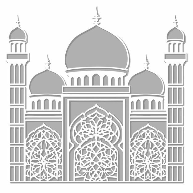 Vektor islamische vorlage-schablonen-muster-grauen-moschee