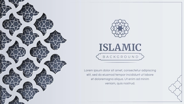 Vektor islamischer arabischer weißer luxus-arabesken-muster-hintergrund mit elegantem goldenem rand