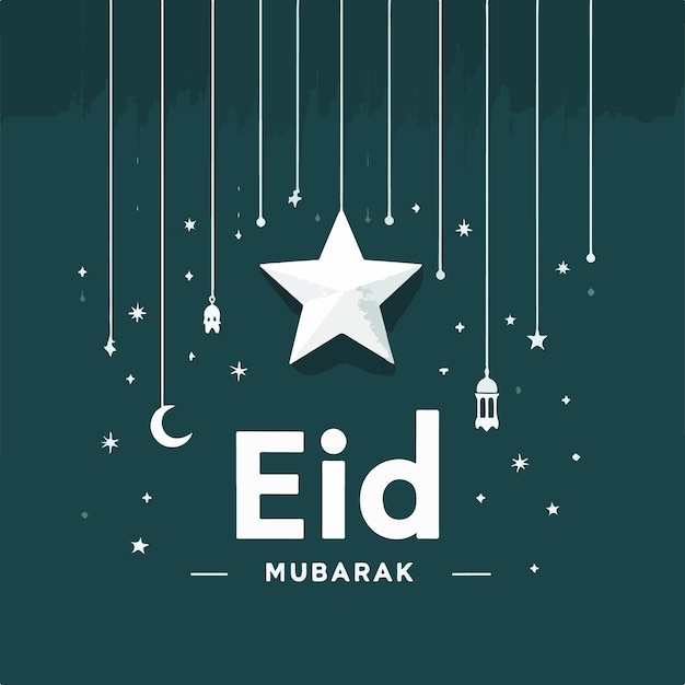 Islamischer eid mubarak hintergrund vektor illustration poster banner karte konzept