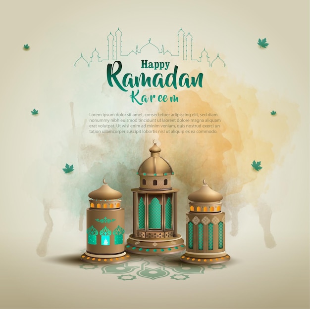 Vektor islamischer gruß ramadan kareem kartendesign