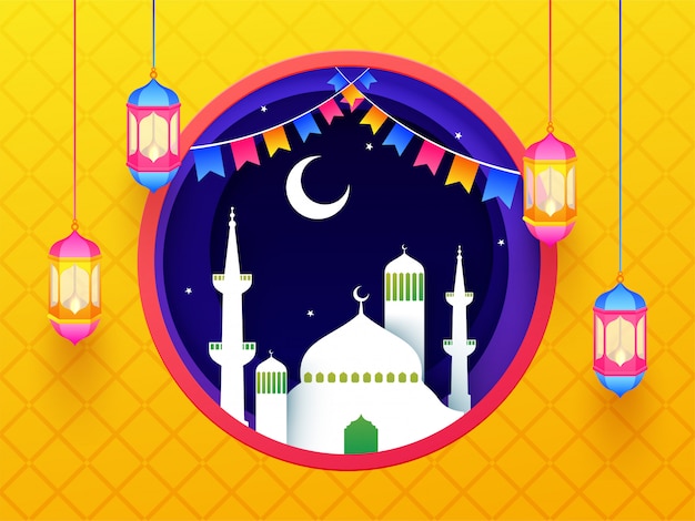 Islamischer heiliger monat des fastens, ramadan celebration banner oder pos