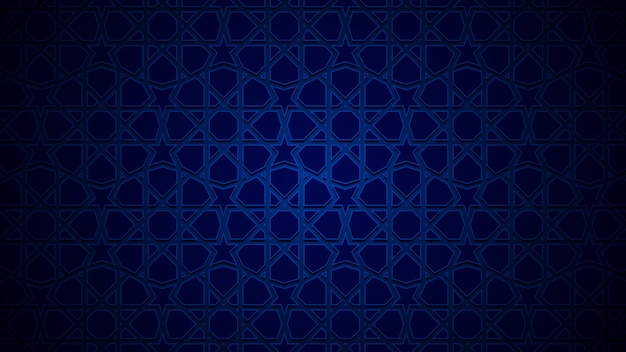 Islamischer Hintergrund der blauen geometrischen arabischen Dekoration