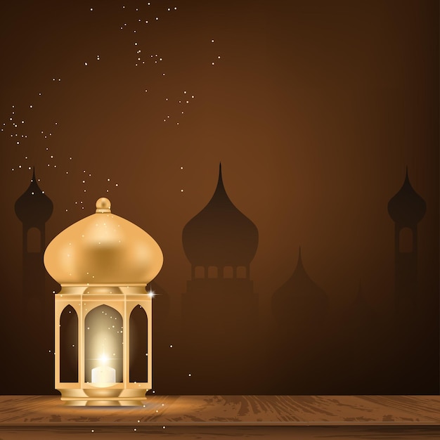 Islamischer Hintergrund mit goldener Laterne