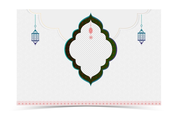 Islamischer hintergrund mit social-media-post-design, dekorativen vorlagen