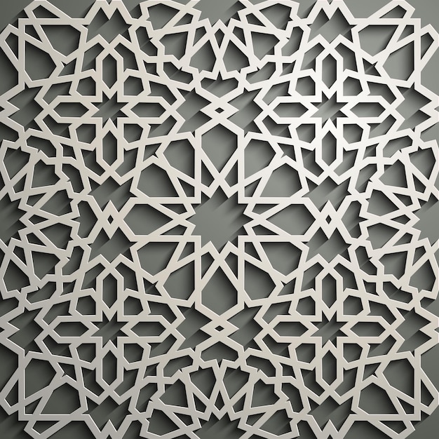 Islamischer Ornamentvektor, persisches Motiv. 3d ramadan islamische runde musterelemente. Geometrischer Logo-Vorlagensatz. Kreisförmiger dekorativer arabischer Symbolvektor.