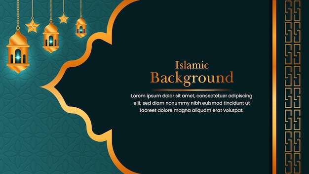 Islamisches arabisches elegantes Ornament mit dekorativen Laternen Islamisches Hintergrunddesign