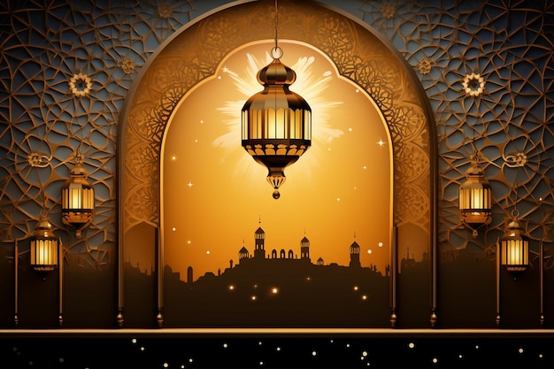 Islamisches Eid Mubarak und Ramadan Kareem
