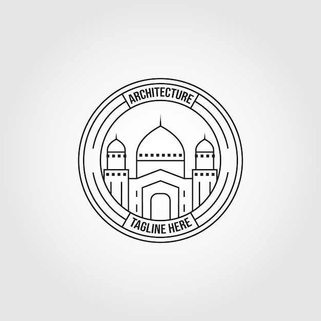 Islamisches symbol logo linie kunst vektor illustration design