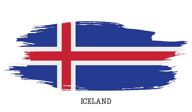 Island Flagge Vektor Grunge Malstrich