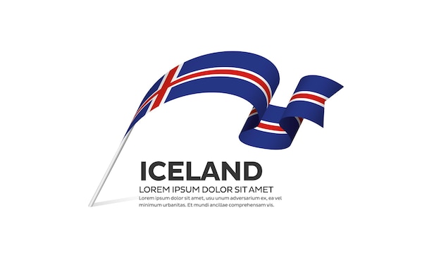 Island flaggenvektor
