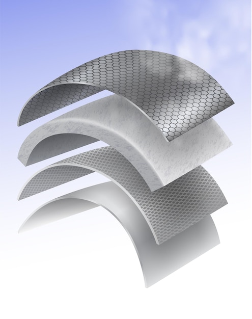 Vektor isoliermaterialschicht hitze verhindern oder kälte halten isolierschicht 4 schichten folienschaumschicht